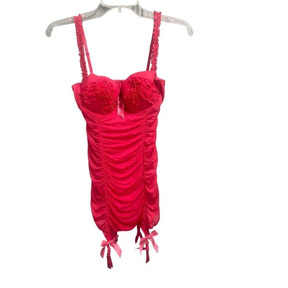 Sexy Little Things Victorias Secret 34C Dark Pink Garter Clips VTG Lingerie - Picture 1 of 7